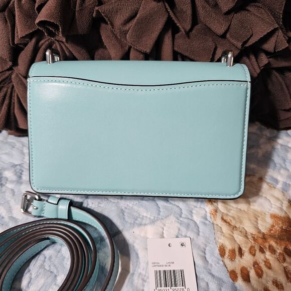 NWT Coach Bandit Crossbody Purse in Faded Blue Calf Leather - Picture 3 of 9